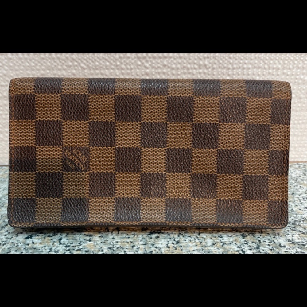 Louis Vuitton Damier Ebene checkbook holder wallet
